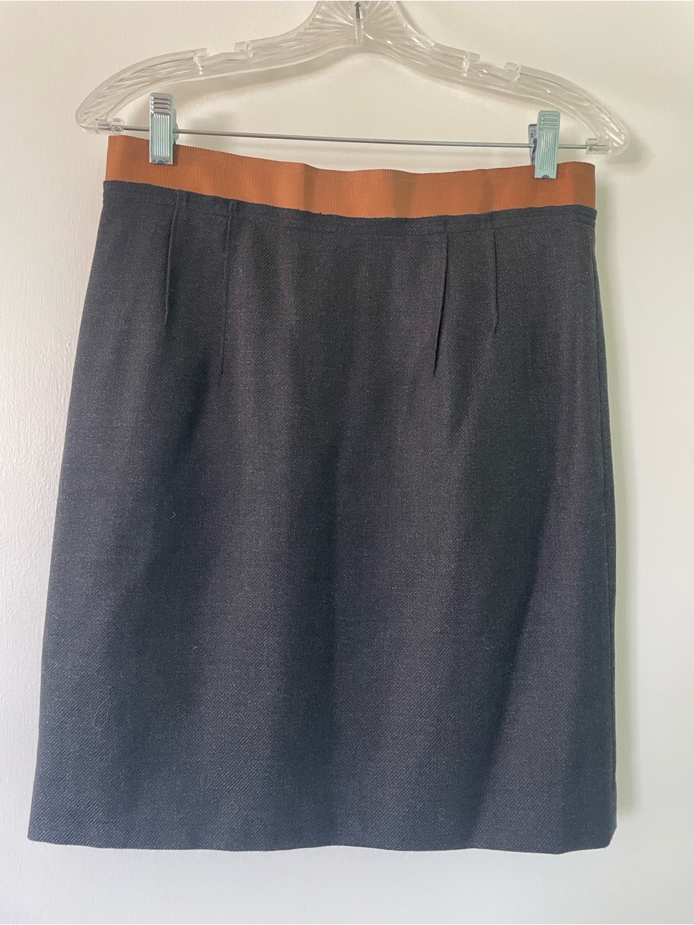 LOFT Black Pencil Skirt with Tan Waistband